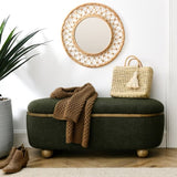 Storage Ottoman Bench, Upholstered End of Bed Ottoman Bench with and Seating, Large Blanket W487P179605