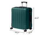 ABS Trolley Case 20in 24in 28in 3PCS Suitcase Set Vertical Striped Frosted Case Suitcase Dark Green 24610755