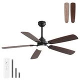 ZNTS 52 Inch Classics Ceiling Fan With Dimmable Led Light 6 Speed Wind 5 Blades Remote Control DC Motor W882P146287