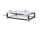 Lafty Clear Glass & White Brushed Finish Coffee Table B2726P256354