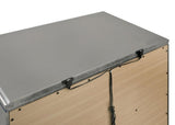 2 Drawers Nightstand with Mirror Trim, Silver B016P252825