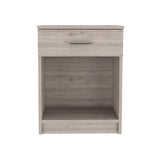 Eco Nightstand , End Table, Side Table Superior Top, One Drawer, Lower Shelf -Light Gray B07091852