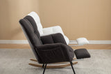 053-Teddy Fabric Rocking Chair With Adjustable Footrest,Pink W527P151444