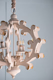 6 - Light Wood Chandelier, Hanging Light Fixture with Adjustable Chain for Kitchen Dining Room Foyer W2078138924