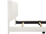 Queen Size White Boucle Upholstered Platform Bed B108P160258
