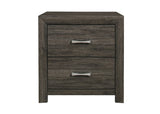 Dark Gray Finish Nightstand 1pc Chrome Tone Handles Contemporary Design Bedroom Furniture Bed Side B011P199391