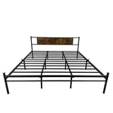 KING Bed Frame with Wood Headboard & Footboard,Metal Platform Queen Size Mattress Foundation Strong W3286P308744