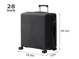 Non-TSA customs lock 5-in-1 PP trolley case, 12in, 16in, 20in, 24in, 28in, PP, black 33696925