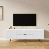 Modern warm white TV cabinet , for Living Room Bedroom W331P240826