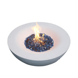 ZNTS 42 Inch Outdoor Concrete Propane gas Fire Pit bowl in Antique white color W2620P182362