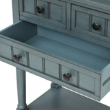 Narrow Console Table, Slim Sofa Table with Three Storage Drawers and Bottom Shelf for Living Room, 46142502