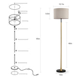 ZNTS Floor Lamp Living Room with Beige Lampshade, Standing Lamp Tall Industrial Floor Lamp Reading W1592P188560