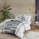 Full/Queen 3 Piece Cotton Printed Duvet Cover Set w/ trims B03596495