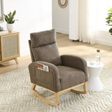 Welike 27.6"W Modern Accent High Backrest Living Room Lounge Arm Rocking Chair, Two Side W83472308