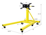 Folding Engine Stand 2000 LBS Capacity Motor Hoist 360 Degree Adjustable Mounting Head Dolly Mover 77733033