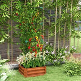 Brown galvanized planter box with rattan holder 24 "x 24" x 11.75" 90347959