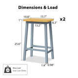 K&K Solid Wood Bar Stools , 25.6" Tall Set of 2 Bar Chairs, Kitchen Counter Stools N707P185529G