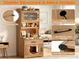 Hidden Cat Litter Box Enclosure with RGB LED Light & Power Outlet Station, MultiPurpose Cat House 53358132