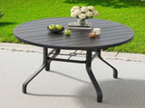 Round Dining Table, 41" Round Patio Table Wood-Like Grain with 1.57" Umbrella Hole, Metal T3623P504736