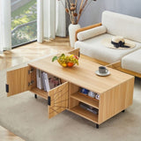 Nordic Style MDF Natural Wood-Colored Coffee Table - Adds Natural Warmth to Modern Homes,Product W3226P278930
