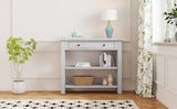 ZNTS TREXM Retro Console Table with Drawer and Two Sturdy Shelves for Entryway, Living Room N715P195561K