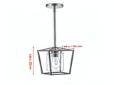 Farmhouse Black Pendant Light, 1-Light Iron Cage Metal Pendant with Clear Glass Shade, Hallway, 28832918