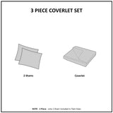 3 Piece Quilt Set White Full/Queen B035129030