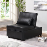 Folding Ottoman Sofa Bed BLACK W2297P216461