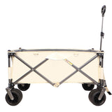 ZNTS Folding Wagon, Heavy Duty Utility Beach Wagon Cart for Sand with Big Wheels, Adjustable Handle&Drink W321P164906