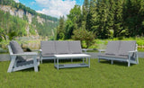 HIPS All-Weather Outdoor Single Sofa with Cushion, White/Grey W1209114905