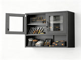 Steel 31.50" 31.50" 11.81" wall cabinet , steel display case, black 60792824