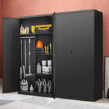 Metal Wardrobe Cabinet with Hanging Rod and Lock,black Armoire Wardrobe Closet,Clothing Locker W1247P221096