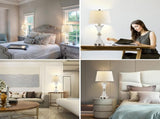 Touch Control Table Lamp for Bedrooms 3 Way Dimmable White Drum Shade Modern Bedsides Nightstand W3355P391470