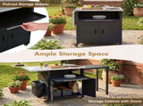 Foldable Outdoor Prep Station BBQ Cart Patio Dining Cart Foldable Outdoor Kitchen Island Grill Cart N719P407404B
