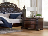 Classic Traditional Nightstand of 3 Drawers Cherry Finish Carving Wooden Bedroom Furniture 1pc B011P168484
