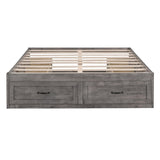 ZNTS Queen Size Platform Bed with 6 Storage Drawers,Antique Gray WF315336AAE