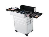 4-in-1 Draw-bar Style Interchangeable Aluminum Rolling Makeup Case Silver 11970627