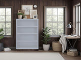 Nora Modular 60 inch High Bookshelf, No Assembly Required, Jasmine White and Barnwood Finish B108P345202