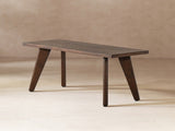 Capri 35.5" Solid Red Oak Wood Bench, Dark Brown Red Oak B2719P395570