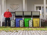 Garbage Bin Shed Stores 3 Trash Cans with Pneumatic Support Rod, with Lockable Doors & Waterproof W1598P357716