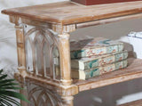 Rustic 3 - Tier Console Table with Gothic - Inspired Details, 47.24" Long Wooden Entryway Table for W2295P365031