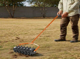 18in Lawn Aerator, Heavy Duty Rolling Aerator Lawn Tool, Manual Lawn Aerator Yard Aerator 56700104