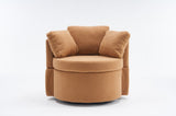 029-Teddy Fabric Swivel And Storage Chair With Back Cushion For Living Room,Khaki W527P166252