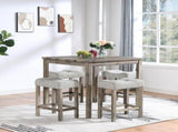 Dining Table, Bar Table and Chairs Set, 5 Piece Dining Table Set, Industrial Breakfast Table Set, W487P333512