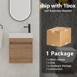 18'' Floating Wall-Mounted Bathroom Vanity with White Resin Sink & Soft-Close Cabinet Door W99936260