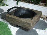 Wood-Fueled Outdoor Fire Pit with Wood Grain Design W2734P228321