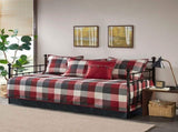 6 Piece Reversible Plaid Daybed Cover Set Red Daybed B03597555