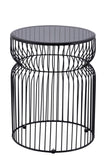 ET901 Modern Contemporary Metal Nested base and Tinted tempered glass top material 21" Height End B009P306197