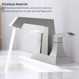 2-Handle Heavy Duty Bathroom with Drain and Supply Kits, Modern Style Lavatory Deck Mounted T3177P277482