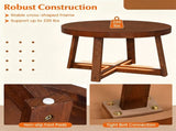 30 Inch Round Farmhouse Coffee with Pine Wood Legs, 2.6" Thicktop Stable X-Base Accent 01816248